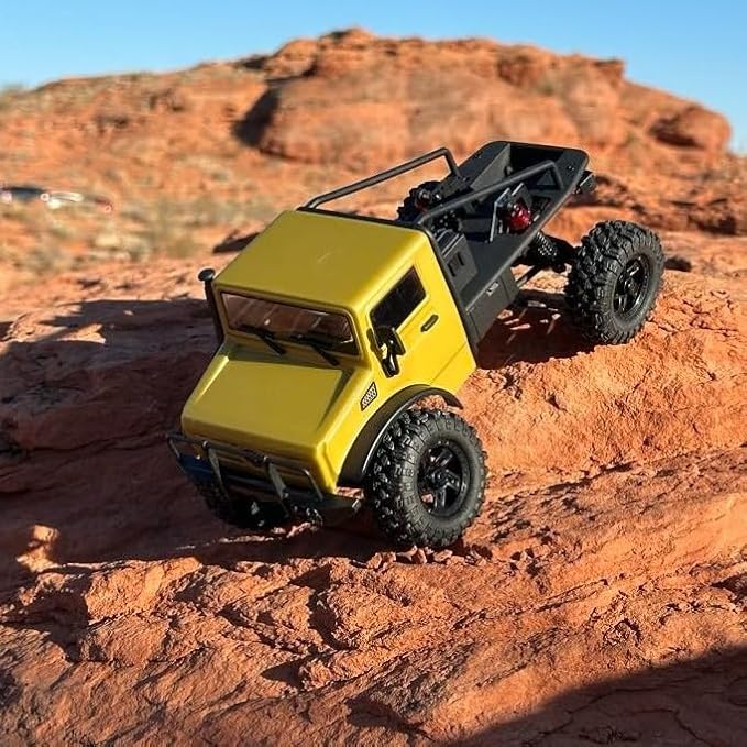 HOBBYPLUS CR-18P V3 Brushless Rushmore in -Hunter - Matte Sand - 1/18 Scale RC Truck Crawler with Off-Road RC Trucks Features Portal Axles &amp Metal Gears - RTR 2S/3S LiPo Compatible (1810419-V3)
