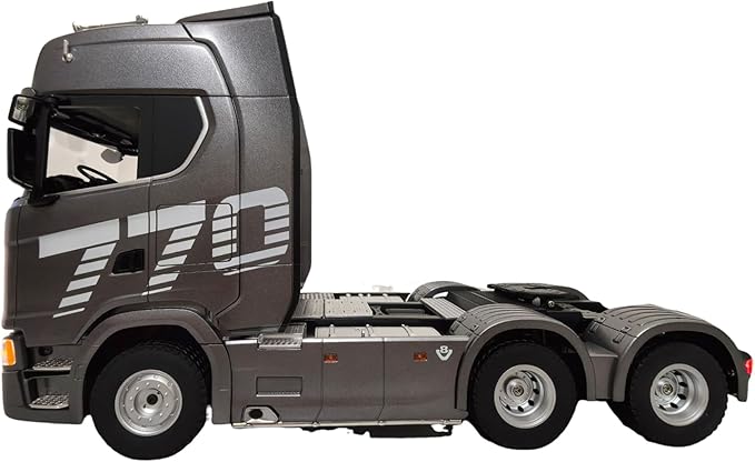 19Channels 770S Hobby RC Tractor Truck Toys 1/18 Scale Light Sound Effects Remote Control Lorry Car Vehicle Trailer for 14y+ Beginners Adults (6-Wheels Grey)