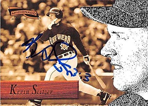 Sports Memorabilia Autograph Warehouse 248024 Kevin Seitzer Autographed Baseball Card - Milwaukee Brewers 1996 Pinnacle Aficianado - No. 7