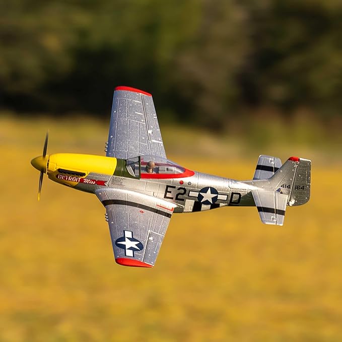 E-flite RC Airplane UMX P-51D Detroit Miss BNF BasicTransmitter Battery and Charger Not Included EFLU7350