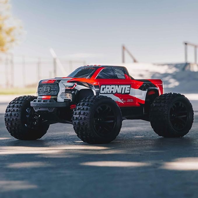 ARRMA RC Truck 1/18 Granite GROM MEGA 380 Brushed 4X4 Monster Truck RTR with Battery &amp Charger Red ARA2102T2