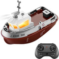 GoolRC RC Boat RC Tugboat Remote Control Boat for Pools and Lakes 2.4GHz Electric Tugboat Model with Lights Rechargeable Battery for Adults