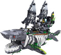 Pirate Ship Building Toys Creative Ghost Shark Pirate Ship Building Sets Jaws Model Ship Building Bricks Set for Kids(1155 PCS)