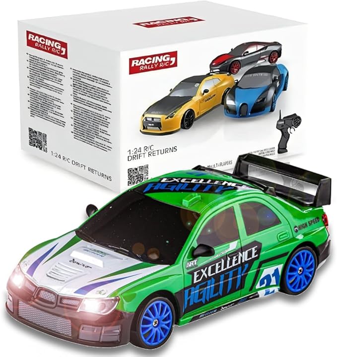 Liberty Imports RC Drift Car 1/24 2.4GHz 4WD Remote Control Sport Racing On-Road Vehicle with LED Light Batteries and Drift Tires (Style 3)