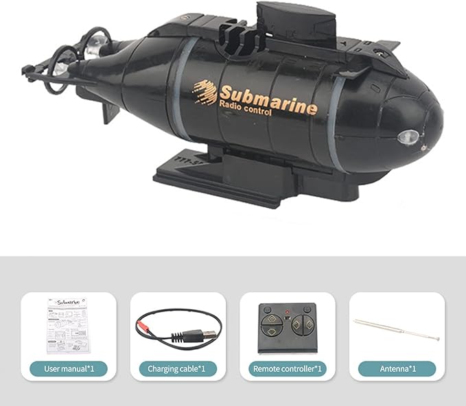 GoolRC Mini RC Submarine for 2.4G 6CH Remote Control Boat Remote Control Submarine Model Electronic Water Toy Boat for Pools Bathtubs Water Parks Gift Toy s s