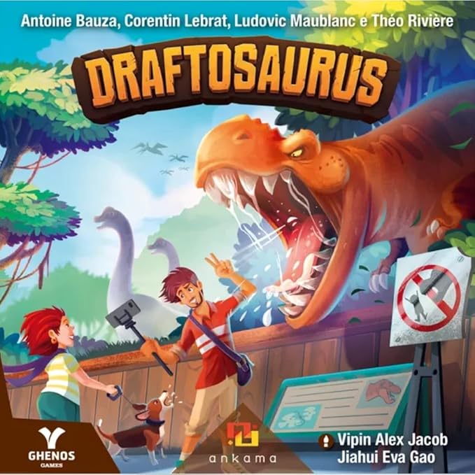 Ankama - Draftosaurus - Jeu de Base - Rédaction de Cartes - Lancer de Dés - Sélection d'Actions Simultanées - Jeu de Stratégie - Déroulement Rapide - Français - 2 à 5 joueurs - ANK9551