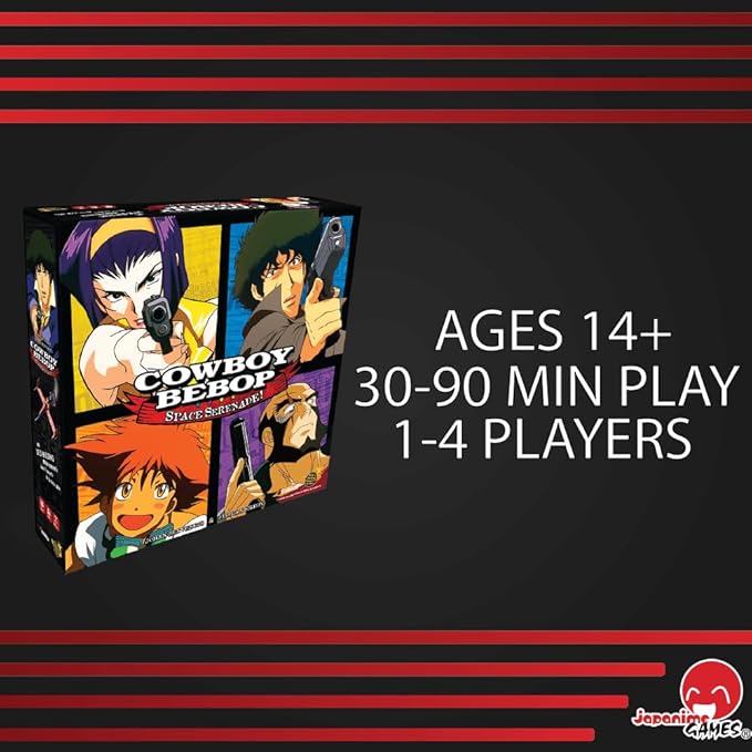 Japanime Games Cowboy Bebop: Space Serenade | from The Creator of Harmonies | Cooperate to Take Down Vicious | 1-4 Players | Ages 14+ | 30-90 Min Play Time