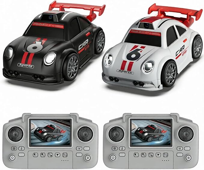 RC Cars with Camera RC Drift Car with Follow Escape One-Click Demo Mode Real-time Video Transmission Allows for Taking Photos Racing Car Toy for Teens and Adults (2 Players Racing)