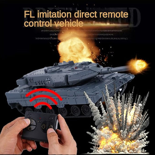 2.4GHz Mini RC Tank Toy with LED and Rotating Turret. The Ultimate Military Toy for Boys and Girls (Gray)