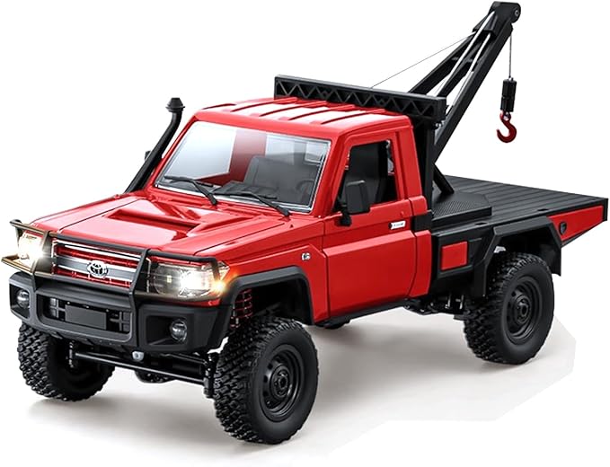 1/12 RC Crane Truck MN-82T LC79 RTR RC Crawler 4WD Off-Road Tow Car RTR 2.4GHz RC Pick-up Trail Truck for Adults Hobby Toys (Red)