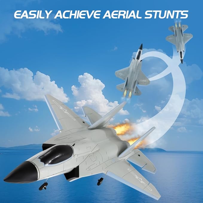 FX9631 4CH Outdoor Remote Control Airplane Brushless Single Duct Fixed Wing RC Aircraft Dual Battery Six-axis Gyro RC Plane Drone Easy to Fly Electric Gift for Beginners