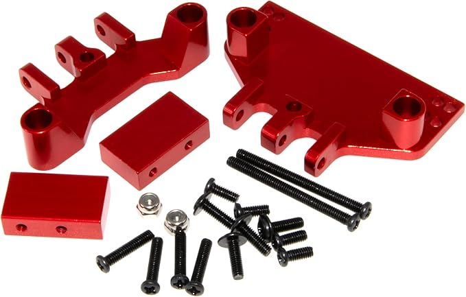 Pull Rod Mount Seat Servo Mount Compatible with MN 1/12 MN128 Upgrade MN86 MN86S MN86K MN86KS G500 Rc Car Aluminum Alloy Bracket Part Replace(Red)