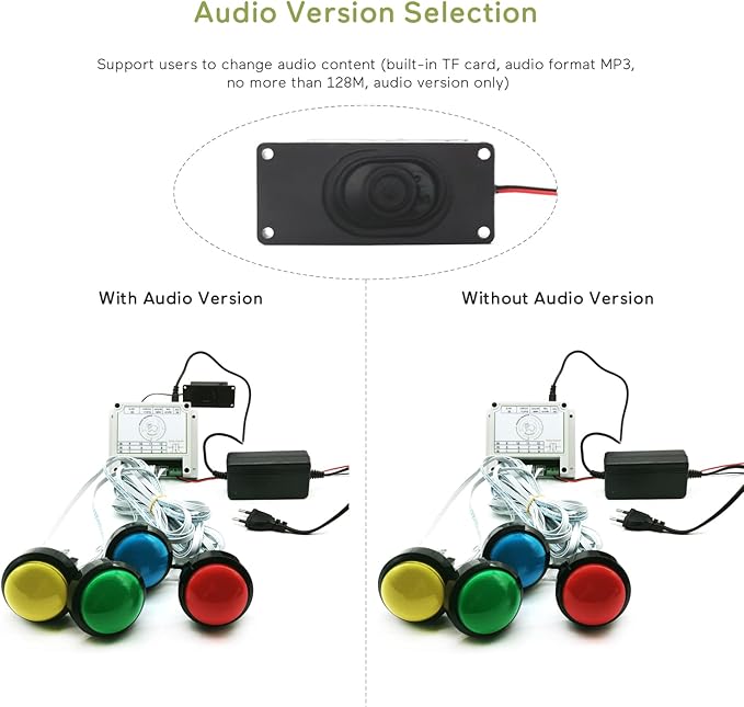 Escape Room Props 5 Colors Buttons Mechanism Press It In Order To Control 12V Magnet Lock For Exit Game Owner Player Adventurer (9 Buttons With Audio)