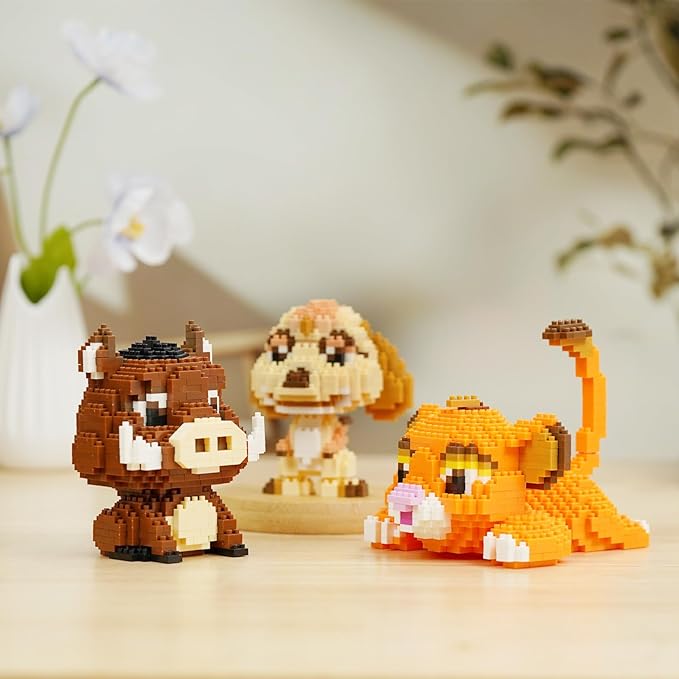 Lion Warthog Meerkat Mini Building Blocks Sets Not Compatible with Lego Animals 1856 PCS Micro Mini Building Toy Bricks for Adults Party Favors for Kids Boys Girls 14+