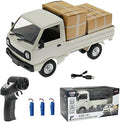WPL D12 Mini RC Truck for Adults 1/16 Scale 20km/h 2.4G 4CH Remote Control Crawler High-Speed Climbing Truck with LED Lights Cargo Drift Car - RTR / 3 Batteries