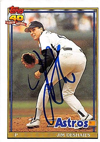 Sports Memorabilia Autograph Warehouse 248014 Jim DeShaies Autographed Baseball Card - Houston Astros 1991 Topps - No. 782