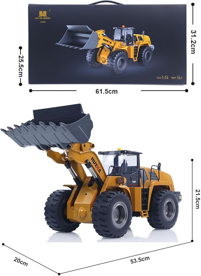 TOUCAN RC HOBBY US in Stock 1/14 HUINA Toys 2.4G 10CH Radio Controlled Loader 1583 Electric Lifting System Lights Sound RC Construction Vehicles Assembled for Adult
