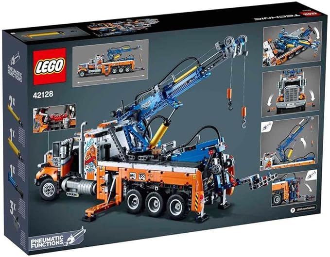 Lego 42128 Technic Heavy-Duty Tow Truck with Crane Toy for Boys &amp Girls with Mechanical Functions Model Building Set Engineering for Kids Series
