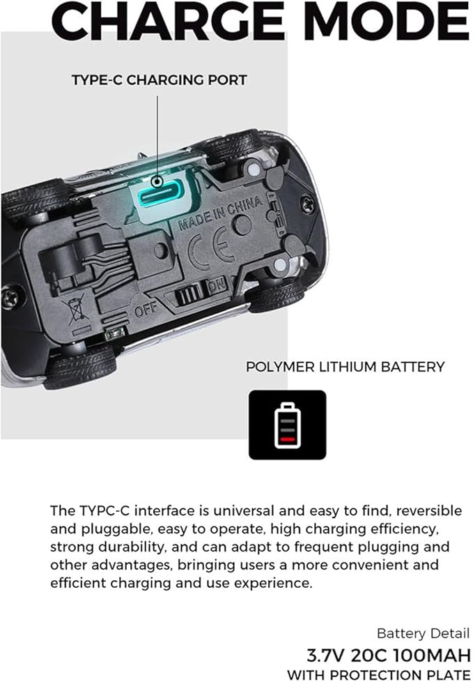 WLtoys Mini RC Car 1:64 Scale FPV RC Drift Car with 720P HD Camera 2.4GHz Transmitter WiFi App Control with Gyro LED Lights Mini Racing Toys (Silver Gray)