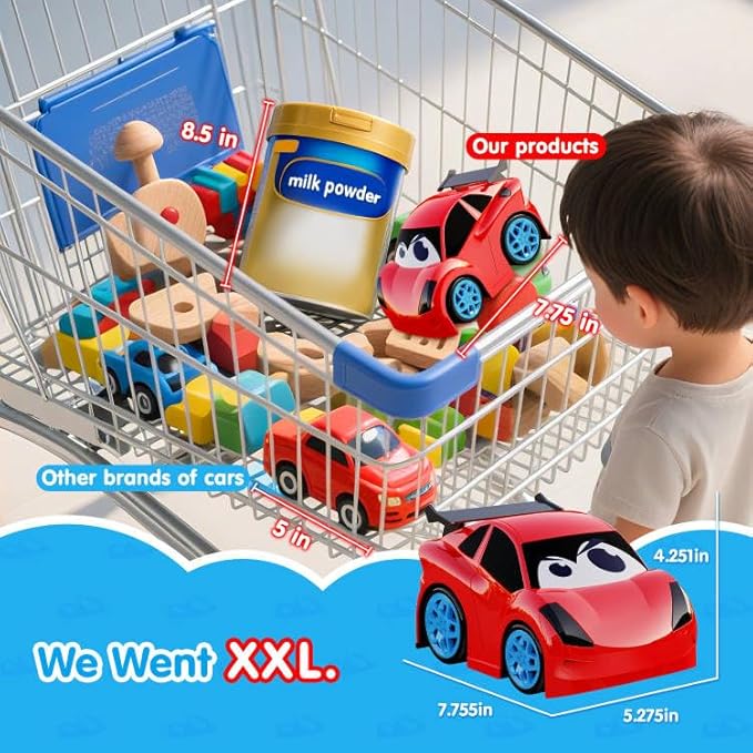 Remote Control Car RC Car Toy with Lights and Sounds for Boys Girls and Toddlers Ages 1-3 2-4 4-7 &amp 3 Years Old
