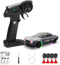 1/43 RC Drift Car Mini Drifting RC Car with Gyro 2.4GHz Full Proportional Drift Cars 4WD RTR Remote Control Cars with Colorful Lights High Speed Fast Racing Vehicle Gift for Kids Boys Adults