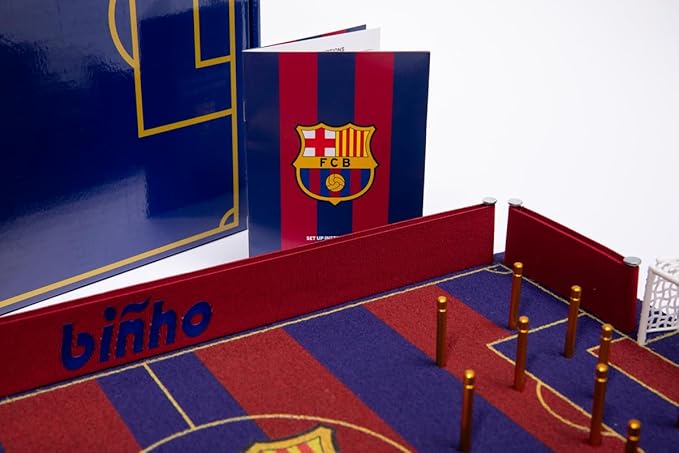 Binho Board Classic Board Game FC Barcelona Football Club Edition - 2-Player Fast-Paced Finger Flicker Pinball Family Board Game - Portable Tabletop Sports Game Set for Any Occasion
