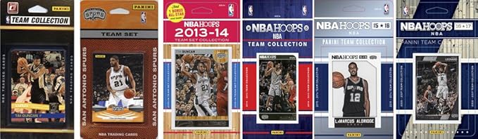 C&ampI Collectables NBA San Antonio Spurs Men's 6 Different Licensed Trading Card Team Sets White