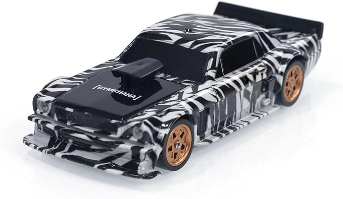 TOUCAN RC HOBBY 1:43 Ready to Run Race Car Gyro Drift Car 4WD Traffic Cones Mini Toy for Men(White Black)