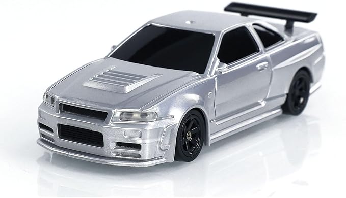 TOUCAN RC HOBBY Remote Control Race Car 1/43 RTR with Gyro RC Drift Car 4WD Traffic Cones for Indoor Outdoor (Silver)