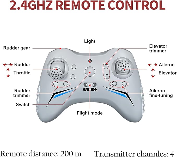 HAWK'S WORK 4 Channel RC Plane Remote Control Airplane Cessna Ready to Fly Brushless Motor 6-axis Gyro Stabilizer 3 Flight Mode Stunt Flying Easy Trainer for Beginner &amp Kid
