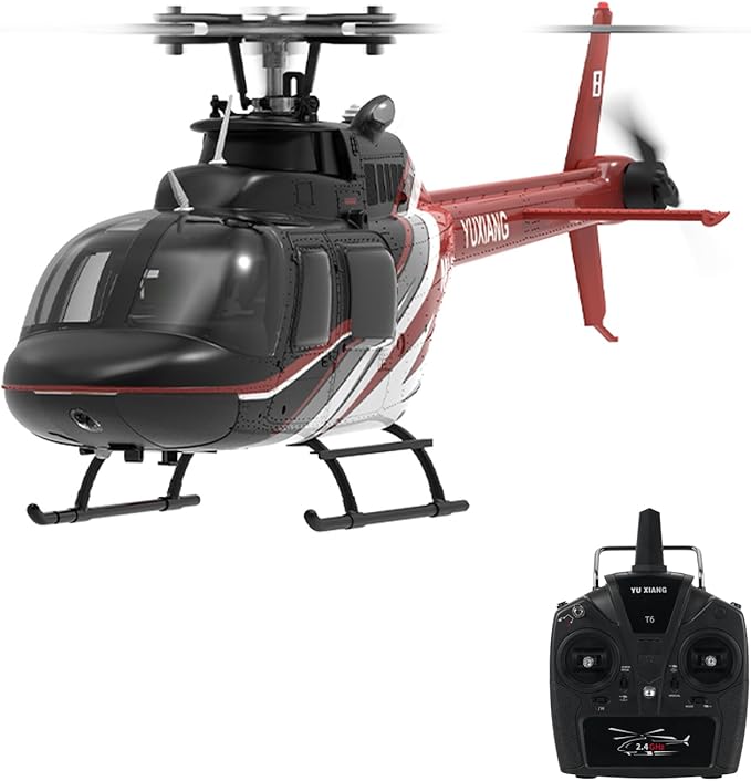 6 Channel Remote Control Helicopter with Brushless Motors Altitude Hold Gyro Optical Flow Positioning Function 2.4GHz Aileronless Mini Aircraft Toy for Beginners Teens Adults