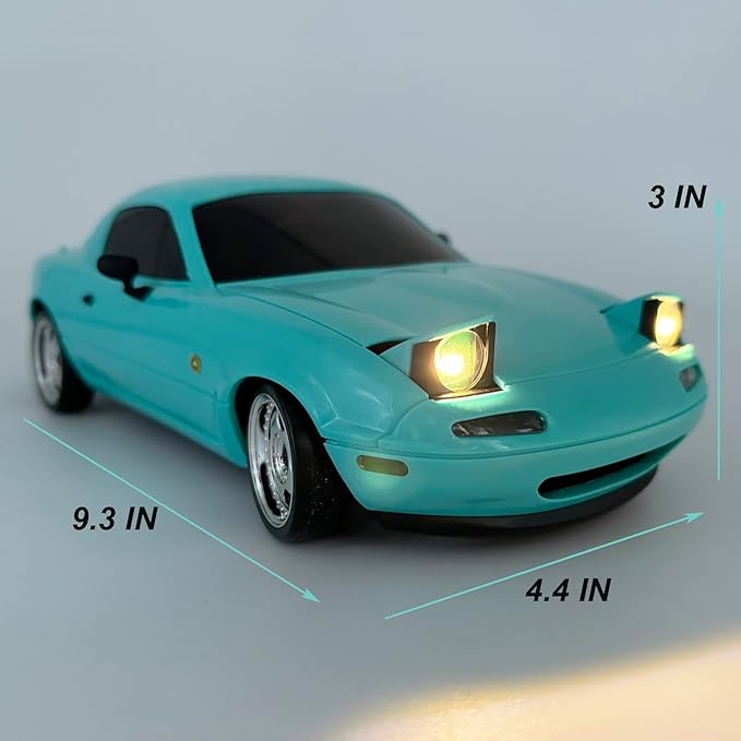 RC Drift Car 1/18 Scale LDRC Drift Car with Gyro Hobby RC Car for Adult RWD Drifting 2.4 GHz Gyroscope Proportional Throttle Steering Metal Drive Shafts Blinking Headlights LD1804