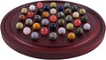 HOROW 12.6 Inches Large Marble Solitaire Board Game Wooden Classic Natural Stone Marbles Solitaire Game Set Containing 36 Colored Natural Stone Marbles Strategy and Smart Games (red Walnut)