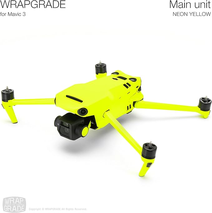 WRAPGRADE Full Skin Stickers for DJI Mavic 3 / Mavic 3 Classic (NEON YELLOW)