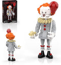 Pennywise Clown Building Set Horror IT Movie Merchandise Figure Building Kit Creative Halloween Collectible Birthday Gift for Kids Teens Adults (299Pcs)
