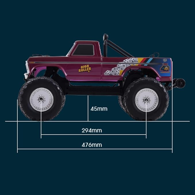BEEZRC FMS RC Rruck 1/10 Ford F100 Officially Licensed Monster Truck 2WD High Speed Off-RoadRC Rock CrawlerHobby Grade RC Climbing Car Remote Control Car for Adults RS no Battery (First Blood)
