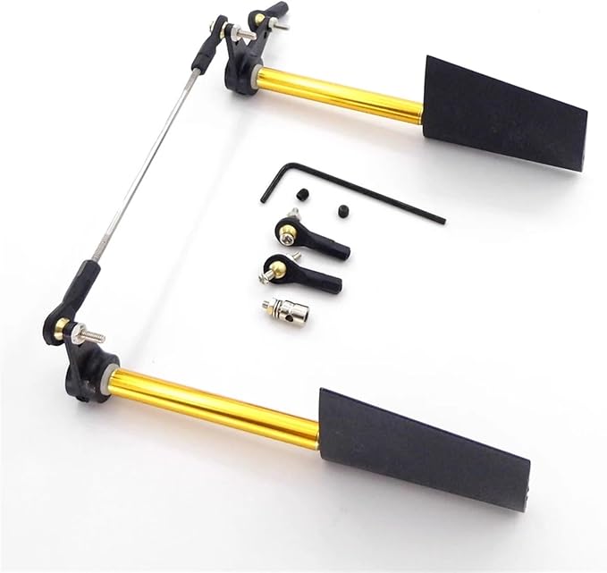 RC Boat Nylon Dual Steering Rudder with Servo Steering Arm Rod Stopper Ball Head Joint for RC Boat Scale Marine Cruise(C)