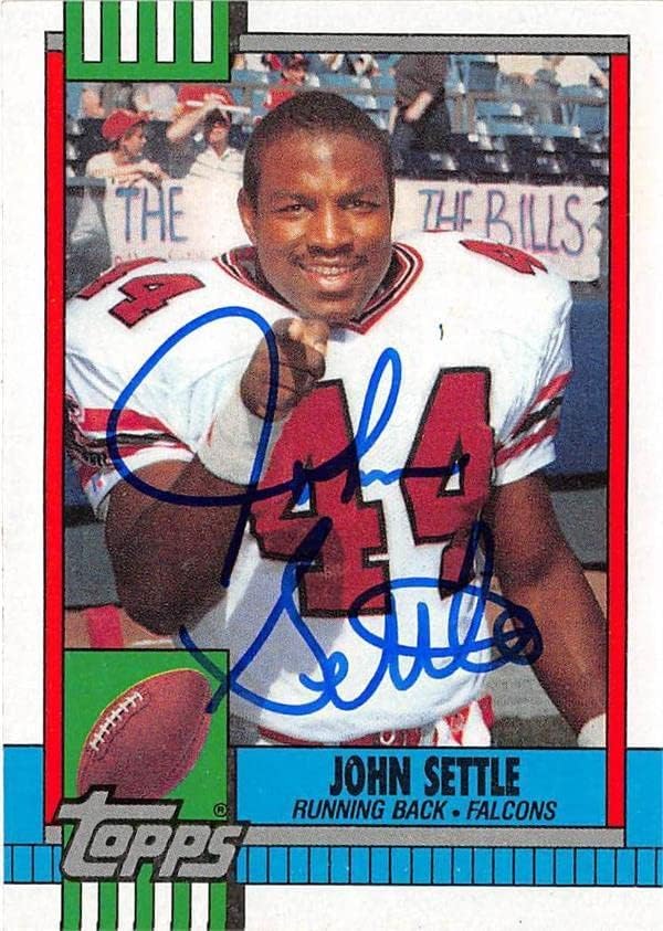 Autograph Warehouse 80254 John Settle Autographed Football Card Atlanta Falcons 1990 Topps No .473