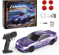 1:43 Scale Mini RC Drift Car 2.4GHz 4WD Desktop RC Drift Car 15KM/h Handheld Racing Mini Vehicle with LED Lights Speed Switching Racing Sport Toy for Adults Teens (Purple)