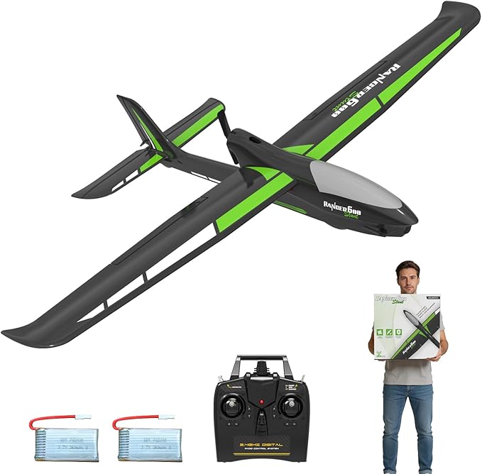 volantexrc RC Plane 4CH Remote Control Glider Airplane RTF with 6-Axis Gyro 3 Modes &amp Aerobatics Easy to Fly 2.4GHz Radio Controlled Aircraft for Beginners&amp Adults Ranger600 Stunt Black