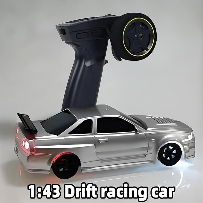 Remote Control Car 2.4GHz High Speed 15KM/H RC Cars Toys1/43 Scale Mini RC Drift Car RTR Mini Racing Vehicle for Adults - Indoor/Outdoor Use (4304 1Battery Box)