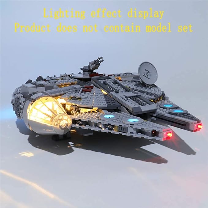 LED Light Kit Compatible with Lego 75257 The Rise of Skywalker Millennium Falcon Starship Building Model (Model Set Not Included)