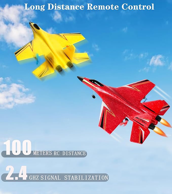 Remote Control Airplane for Ages 14 Years and Up 2 Channels Foam RC Planes Jet Wireless ToyHobby RC Aircraft Glider for Beginners Teen Adult Red