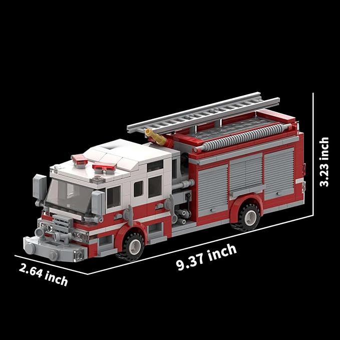 Firetruck Building Blocks Set Small Firemech Model Kit Fire Engine Toy Set 422 Pcs Bedroom Decorations Gift for Adults Christmas and Birthday.