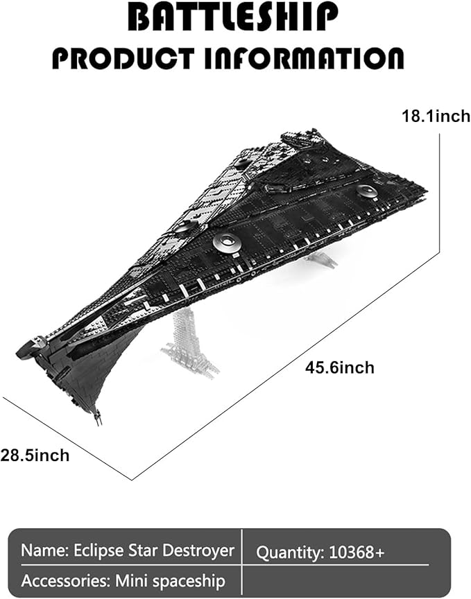Mould King 21004 Super Star Destroyer Model Eclipse-Class Imperial Star Destroyer Building Toy 10368+Pcs UCS Assembly Awesome Building Kit Large Collection