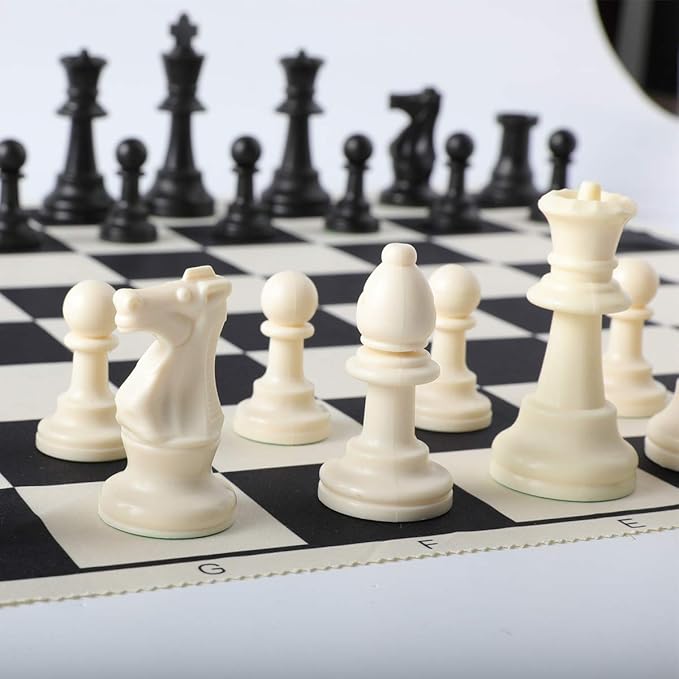 HOLYKING 19 Tournament Cloth Chess Board Set - Portable Travel Pocket Chess Game Set Roll Up Combination- Beginner Chess Set for Kids and Adults
