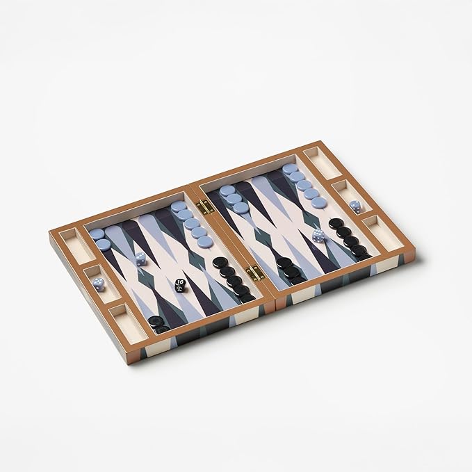 Printworks Lacquered Backgammon – Luxury Wooden Board with Acrylic Pieces Large Coffee Table Game for Adults Modern Display-Ready Set