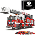 City Ladder Fire Truck Building Blocks Set (711 pcs) Toy Station Firetruck Bricks Collectible Fire Engine Building Kit Model Gift for Boys and Girls Adults Christmas and Birthday