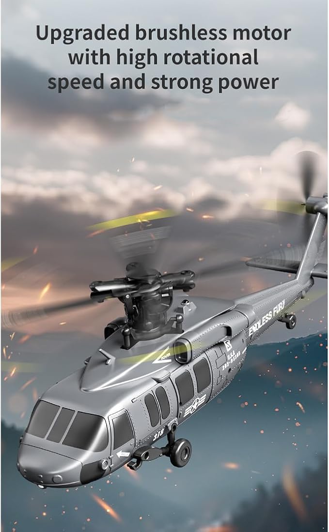 UH-60 2.4G 5CH Flybarless Scale RC Helicopter Model with Barometric Altitude Hold Optical Flow Positioning One-Key Inverted Flight (RTF)
