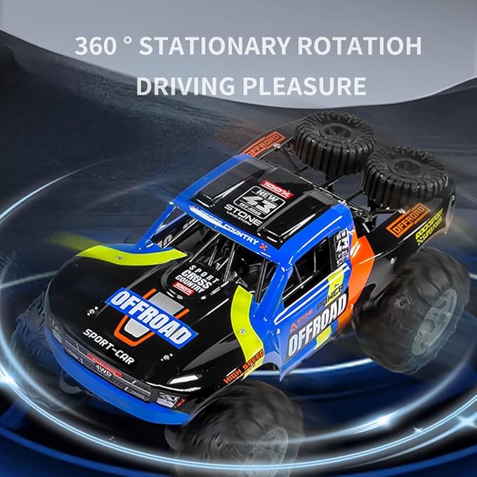 Waterproof RC Monster Truck Amphibious Remote Control Trucks 13In Big Off Road RC Cars for Kids 4WD 360° Rotation Two Rechargeable Batteries Gifts for Boys Girls Age 4-12 Pool Toys (Orange)